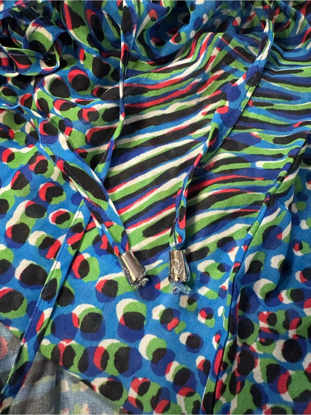 Blue Multicolor Printed Swim Coverup Tunic - Picture 15 of 16